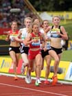 Bobby Clay and Chloe Richardson in the under-20s 3000 metres, 2012 Samsung Diamond League, Birmingham.